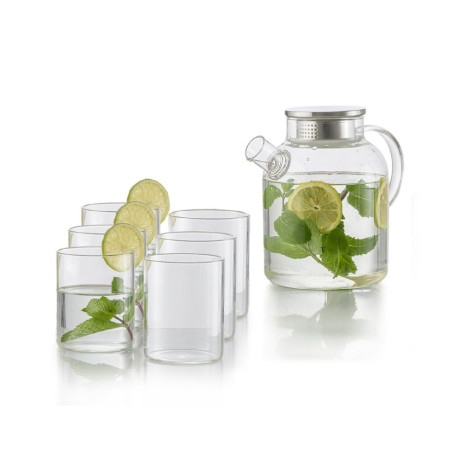  فود آبيل طقم إبريق وأكواب Santiago زجاج شفاف 