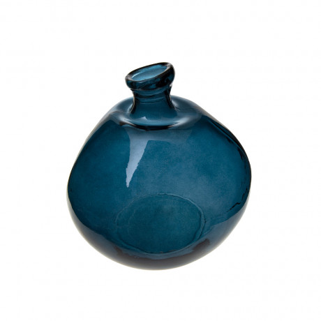  Atmosphera Round Vase Glass 33cm, Navy Color. 