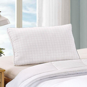 ويل وسادة ميكروفيبر مقاس 45×70+5 سم، فضي و أبيض