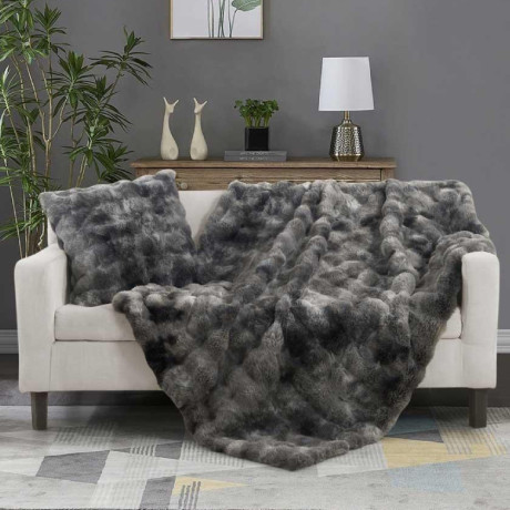  ويل حرام جلسة فرو مع قرنة BUBBLE GREY مقاس 130×170 سم، رمادي 