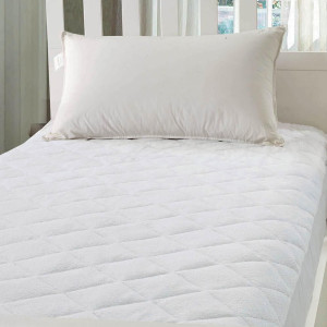 ويل واقي فرشة مع حشوة LUXURY، مقاس مزوج 180x200+30 سم، أبيض