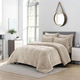 ويل طقم غطاء تخت 6 قطع WEATHER RHODES، مقاس كينغ 260x240 سم، بيج