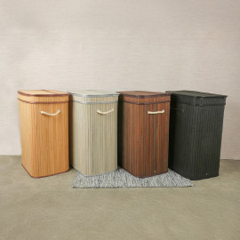 ويل سلة تخزين خشبية، مقاس 35x35x60 سم، لون عشوائي