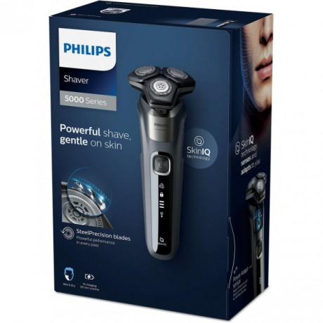  Philips Electric Shaver Wet and Dry, Runtime 60 minutes, Gray Dark Color. 
