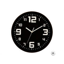 ساعة حائط بلاستيك لون أسود، قطر 30 سم 114555G من Atmosphera 