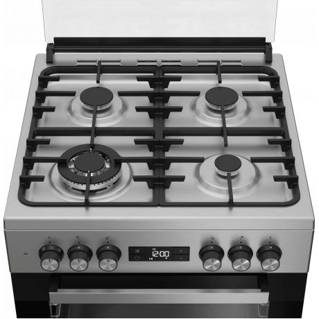  Beko Oven Free Standing Gas/Electric 4 Burners, Size 60*60 Cm, Capacity 72 Ltr, Stainless Steel. 