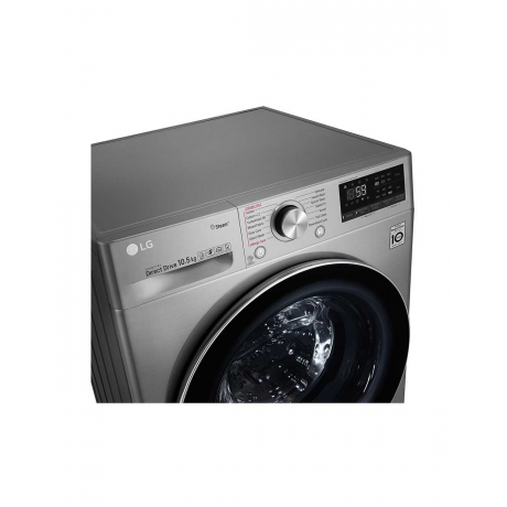  LG Washer Capacity 10.5 kg, 14 Programs, Inverter Direct Drive AI Motor, Dark Stainless. 