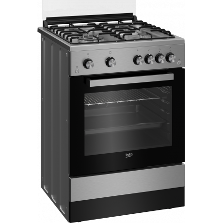  Beko Oven Free Standing 4 Burners, Size 60*60 Cm, Capacity 64 Ltr, Stainless Steel. 