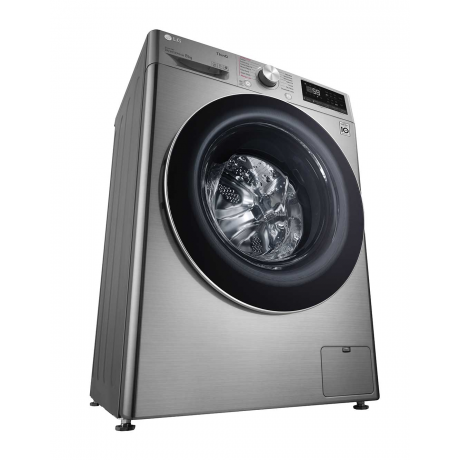 LG Washer Capacity 8 kg, 14 Programs, Inverter Direct Drive AI Motor, 1400 RPM, Quick Wash, Steam Function, Dark Stainless. 