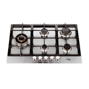 فاير غاز هايتك طباخ غاز بلت إن 90 سم، 5 مواقد، ستانلس ستيل.
