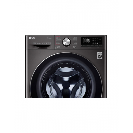  LG Washer Capacity 12 kg, 14 Programs, Inverter Direct Drive AI Motor, Black Stainless. 