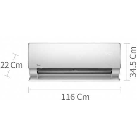  مايديا مكيف انفيرتر 1.7 طن 20,290 وحدة، تحكم Wi-Fi، لون أبيض. 