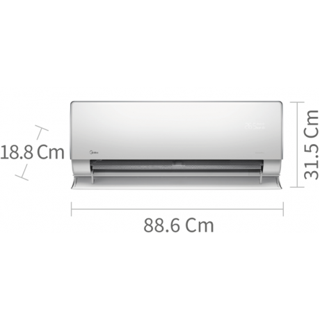  Midea RAC Split Inverter 1 Ton 12,000 BTU, Wi-Fi Control, White Color. 