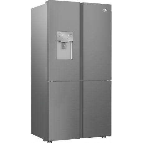 Beko Refrigerator 4 Door Gross 624 Ltr, Inverter Compressor Save Energy, Water Dispenser, Automatic Ice Maker, ​Silver Color 