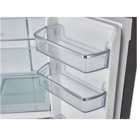 Midea Refrigerator 4 Door Gross 554 Ltr, Air Sterilization Platinum Fresh, External Control Screen, Multi-Air Flow, Black Glass. 