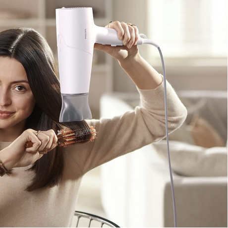  Philips Hair Dryer 2100W with ThermoShield Technology, 6 Heat and Speed Settings, White Color. 