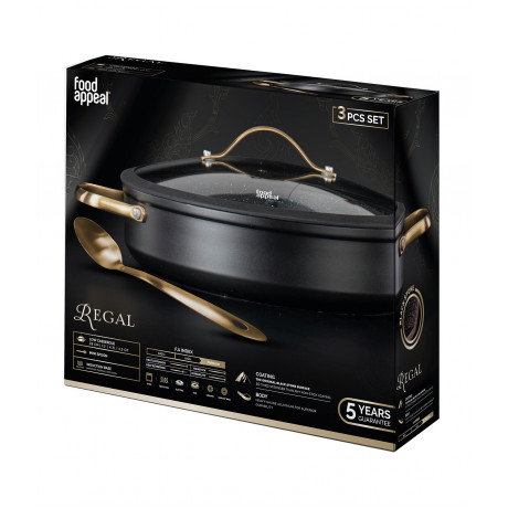 Casserole 4.3 liters , 28 cm + Gold Serving Spoon Regal Series from Food Appeal 
