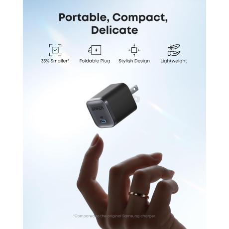  أنكر شاحن USB-C Nano بقدرة 45 واط لون أسود 