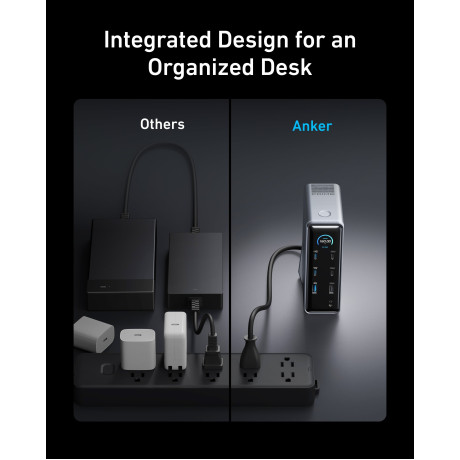  أنكر قاعدة توصيل Prime ‏14 في 1 مع شاشتين بقدرة 160 واط لون رمادي 