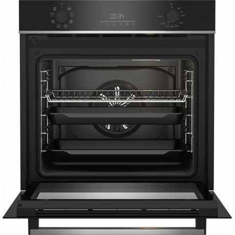  Beko Built-In Electric Oven, 60 Cm, 72 Liter Capacity, 9 Programs, 2800 Watts, Black Glass. 
