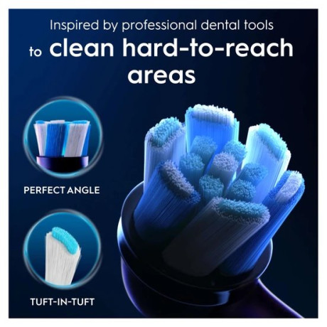  أورال-بي رؤوس فرشاة iO Ultimate Clean، متوافق مع فرش الأسنان Oral-B iO، عبوة 4 قطع، أسود 