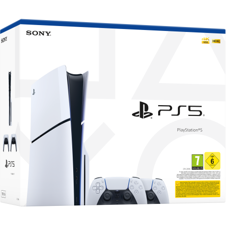  سوني بلايستيشن 5 سليم سعة 1 تيرابايت مع يدين تحكم، أبيض. 