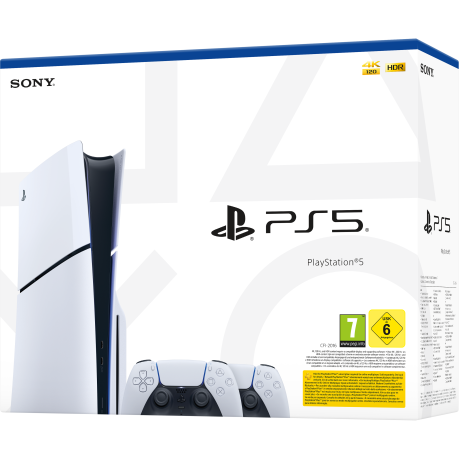  سوني بلايستيشن 5 سليم سعة 1 تيرابايت مع يدين تحكم، أبيض. 