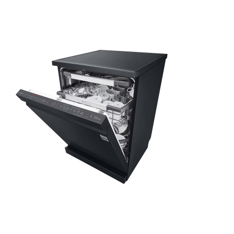  إل جي جلاية 10 برامج، سعة 14 طقم، ماتور انفرتر دفع مباشر موفر للكهرباء، 3 رفوف، أسود غير لامع. 