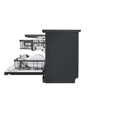  إل جي جلاية 10 برامج، سعة 14 طقم، ماتور انفرتر دفع مباشر موفر للكهرباء، 3 رفوف، أسود غير لامع. 