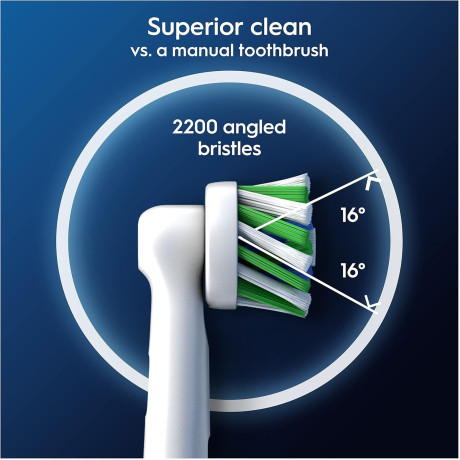  أورال-بي رؤوس فرشاة Vitality CrossAction، متوافق مع فرشاة أسنان Oral-B Vitality، عبوة 4 قطع، أبيض 