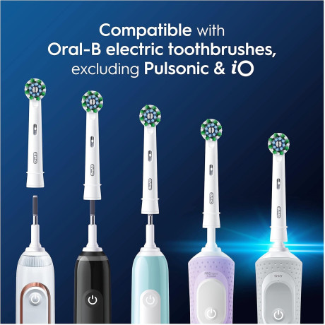  أورال-بي رؤوس فرشاة Vitality CrossAction، متوافق مع فرشاة أسنان Oral-B Vitality، عبوة 4 قطع، أبيض 