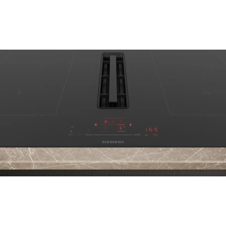  سيمنز طباخ الحث المغناطيسي مع شفاط بلت إن 80 سم زجاج أسود 