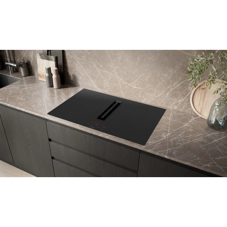  سيمنز طباخ الحث المغناطيسي مع شفاط بلت إن 80 سم زجاج أسود 