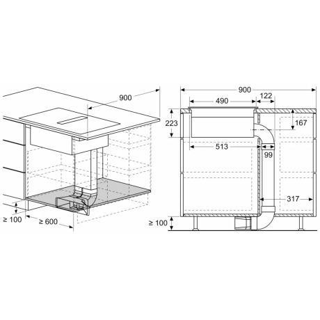  سيمنز طباخ الحث المغناطيسي مع شفاط بلت إن 80 سم زجاج أسود 