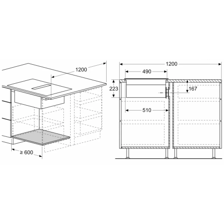  سيمنز طباخ الحث المغناطيسي مع شفاط بلت إن 80 سم زجاج أسود 