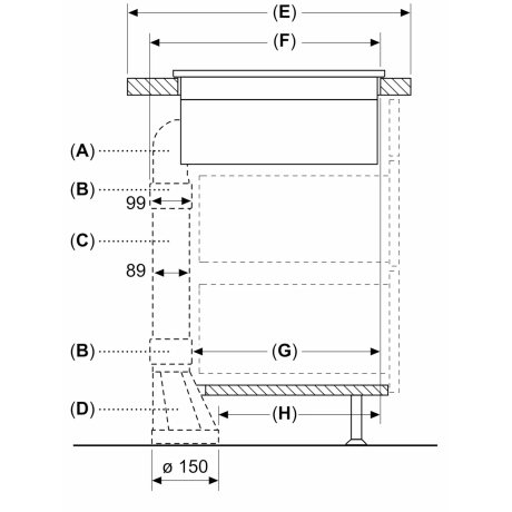  سيمنز طباخ الحث المغناطيسي مع شفاط بلت إن 80 سم زجاج أسود 