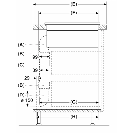  سيمنز طباخ الحث المغناطيسي مع شفاط بلت إن 80 سم زجاج أسود 