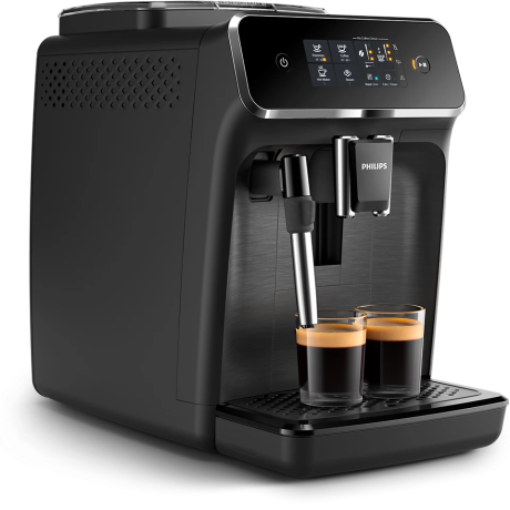  فيليبس ماكينة قهوة أوتوماتيكية سلسلة 2200 مع مكثف حليب كلاسيكي، أسود 