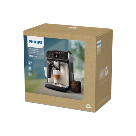  فيليبس ماكينة قهوة أوتوماتيكية لاتيه جو 5500، 20 مشروباً، أسود 