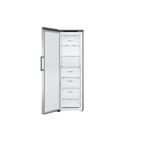  إل جي فريزر 7 جوارير سعة 355 لتر، نظام تبريد هوائي، ماتور انفرتر موفر للكهرباء، لون فضي. 