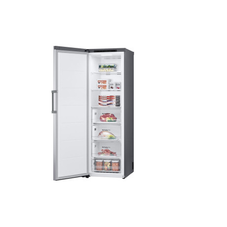  إل جي فريزر 7 جوارير سعة 355 لتر، نظام تبريد هوائي، ماتور انفرتر موفر للكهرباء، لون فضي. 