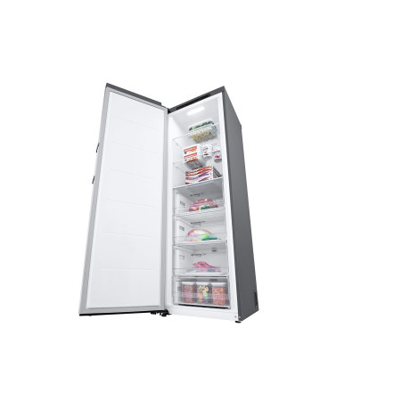  إل جي فريزر 7 جوارير سعة 355 لتر، نظام تبريد هوائي، ماتور انفرتر موفر للكهرباء، لون فضي. 