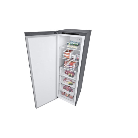  إل جي فريزر 7 جوارير سعة 355 لتر، نظام تبريد هوائي، ماتور انفرتر موفر للكهرباء، لون فضي. 