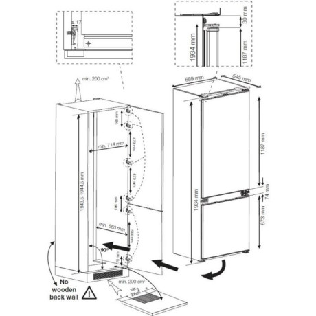  Grundig Refrigerator Built-in Bottom Mount Capacity 405 Ltr, Inverter Compressor Save Energy, White Color. 