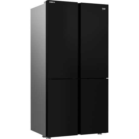  بيكو ثلاجة أربع أبواب سعة 580 لتر، ماتور انفيرتر موفر للكهرباء، زجاج أسود. 