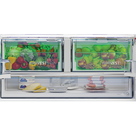  بيكو ثلاجة أربع أبواب سعة 580 لتر، ماتور انفيرتر موفر للكهرباء، زجاج أسود. 