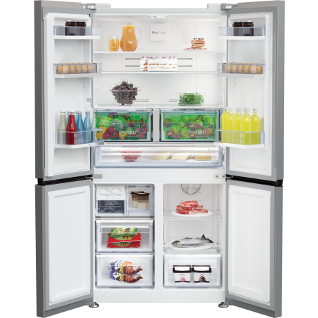  بيكو ثلاجة أربع أبواب سعة 580 لتر، ماتور انفيرتر موفر للكهرباء، ستانلس ستيل. 