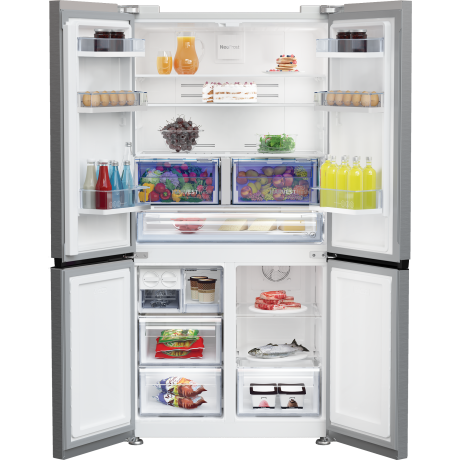  بيكو ثلاجة أربع أبواب سعة 580 لتر، ماتور انفيرتر موفر للكهرباء، ستانلس ستيل. 