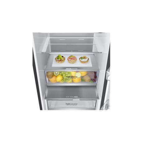  إل جي ثلاجة فريزر سفلي سعة 344 لتر، ماتور انفرتر موفر للكهرباء، أسود. 