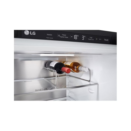  إل جي ثلاجة فريزر سفلي سعة 344 لتر، ماتور انفرتر موفر للكهرباء، أسود. 